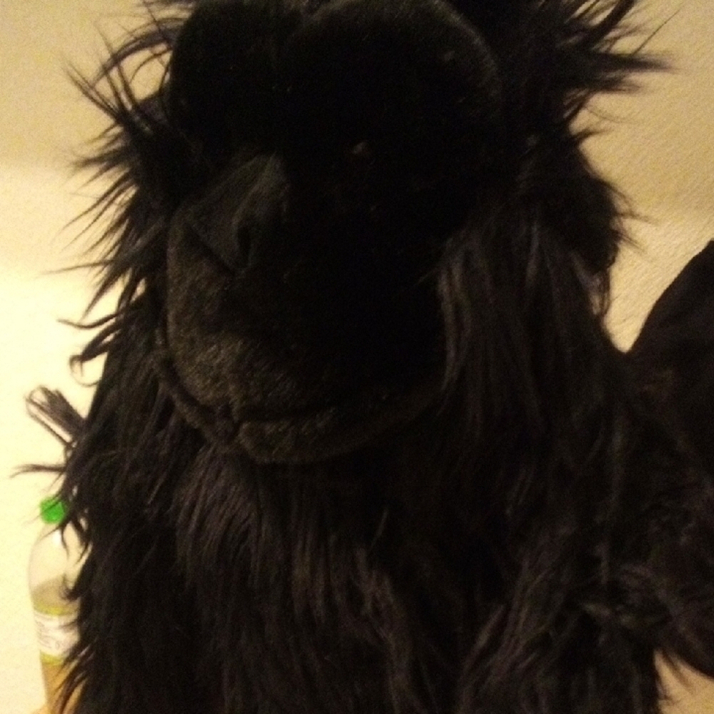 Furry Black Gorilla Plush Puppet - Picture 4 of 4